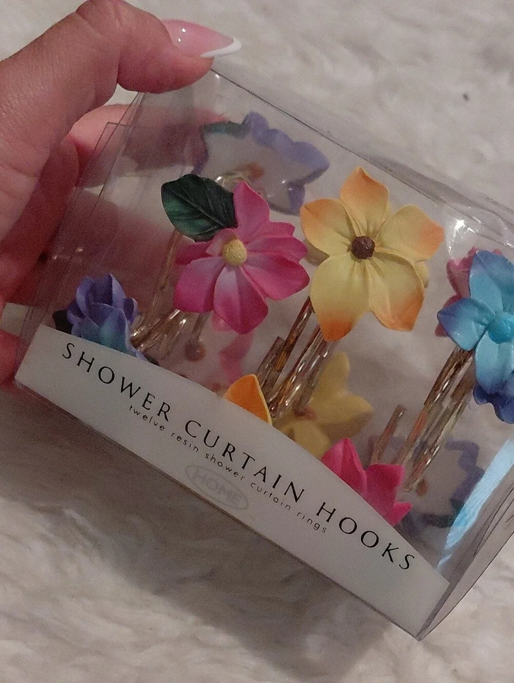 Multicolor Floral Shower Curtain Hooks - Set of 12
